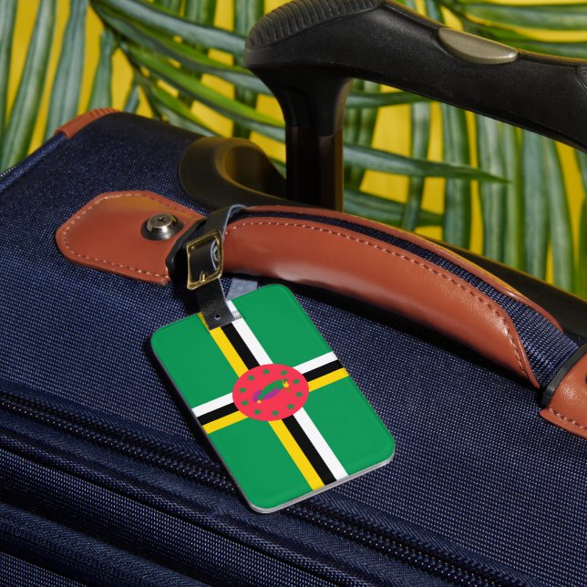 Dominica flag luggage tag (Front Insitu 1)