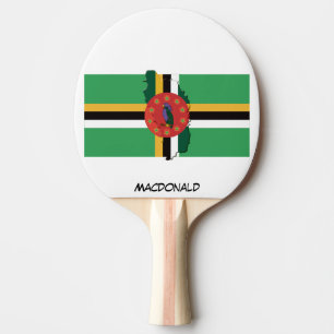 DOMINICA FLAG & MAP Personalised Ping Pong Paddle