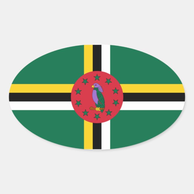Dominica Flag Oval Sticker (Front)