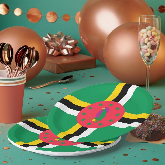 Dominica flag paper plate (Multi)