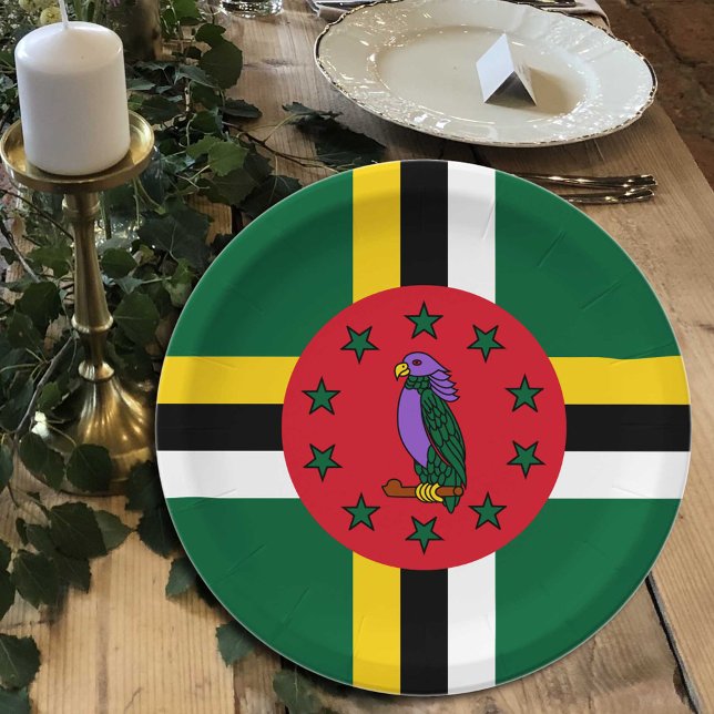 Dominica Flag plates, party, sports, Dominica Paper Plate (Creator Uploaded)