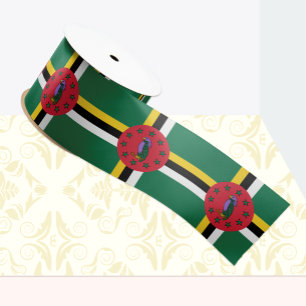 Dominica Flag ribbon, Dominica patriots /sports Satin Ribbon