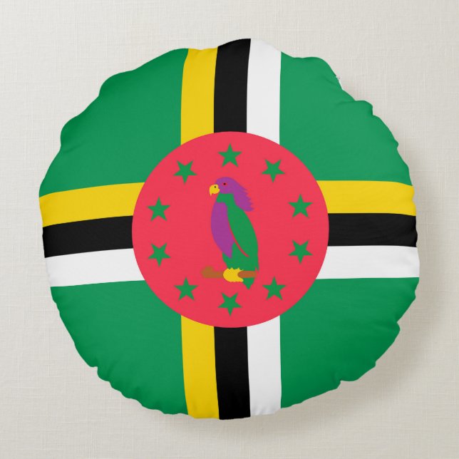 Dominica flag round cushion (Back)