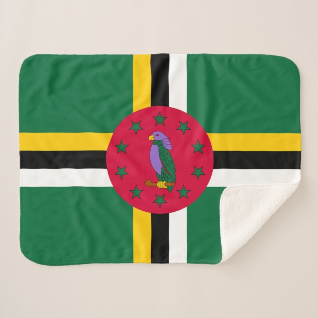 Dominica Flag Sherpa Blanket (Front (Horizontal))