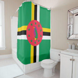 Dominica flag shower curtain