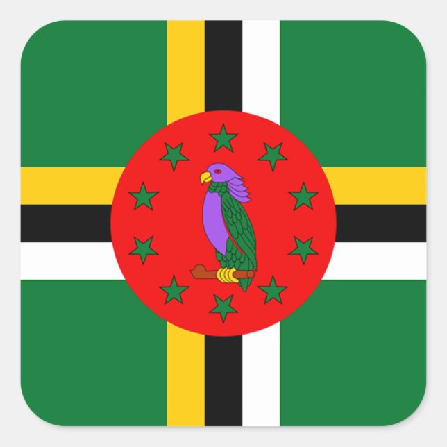 Dominica Flag  Square Sticker (Front)