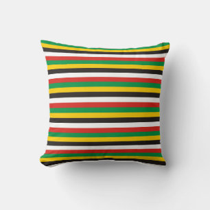 Dominica guyana flag stripes country line pattern cushion
