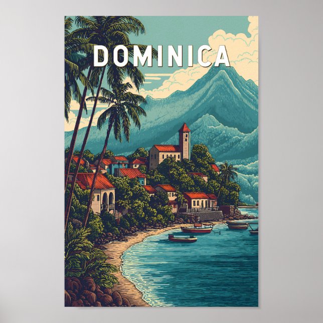 Dominica Illustration Travel Art Vintage Poster (Front)