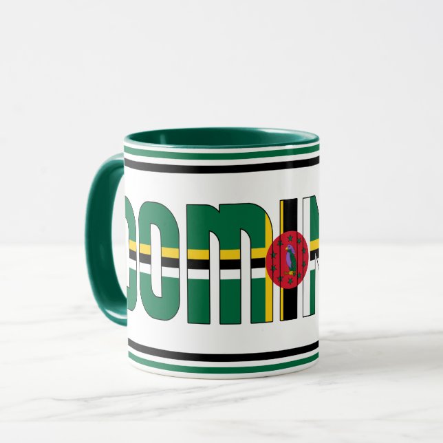 Dominica National Flag Patriotic Coffee Mug (Front Left)