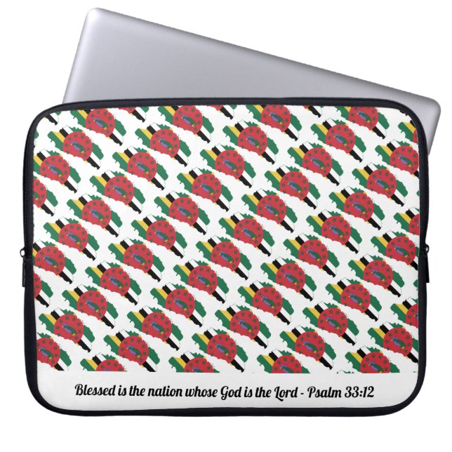 DOMINICA Psalm 33:12 Blessed Nation Laptop Sleeve (Front)