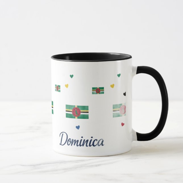 Dominica Roots Pattern Mug | Caribbean Flag (Right)