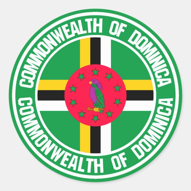 Dominica Round Emblem Classic Round Sticker (Front)