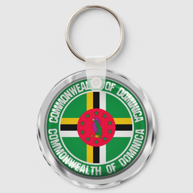 Dominica Round Emblem Key Ring (Front)