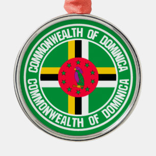 Dominica Round Emblem Metal Ornament