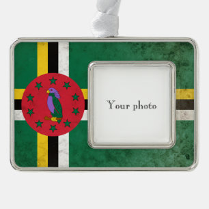 Dominica Silver Plated Framed Ornament