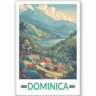Dominica Travel Art Vintage