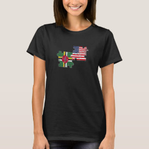 Dominica USA Dominican American Flag T-Shirt
