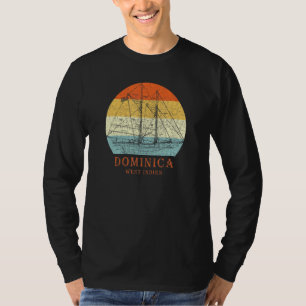 Dominica West Indies Vintage Blueprint Sailboat Va T-Shirt