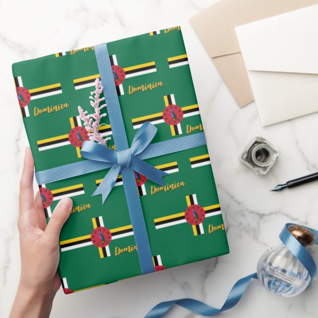Dominica Wrapping Paper, Dominica Flag patriots Wrapping Paper (Gifting)