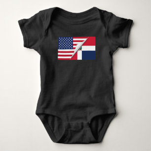 Dominican American Flag Baby Bodysuit
