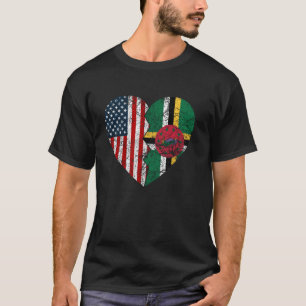 Dominican American Flag Heart United States Domini T-Shirt
