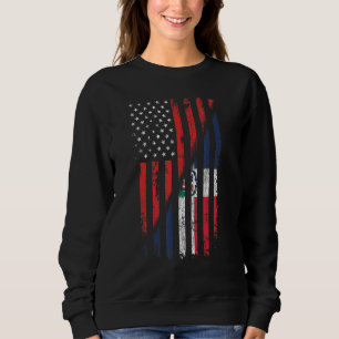 Dominican American Flag Retro Style Usa Dominican Sweatshirt