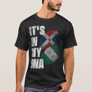 Dominican And Nigerian Mix DNA Heritage Flag  T-Shirt