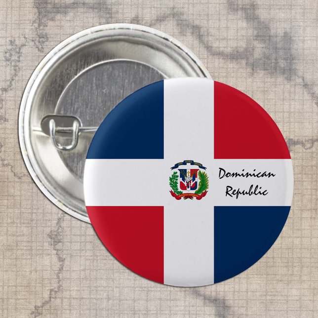 Dominican Flag button, patriots Dominican Republic 3 Cm Round Badge (Creator Uploaded)
