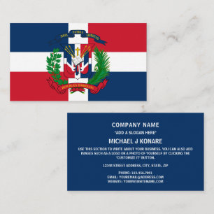 Dominican Flag & Coat of Arms, Dominican Republic Business Card