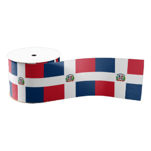 Dominican Flag & Dominican Republic holiday/sports Grosgrain Ribbon