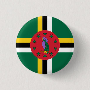 Dominican Flag, Flag of Dominica 3 Cm Round Badge