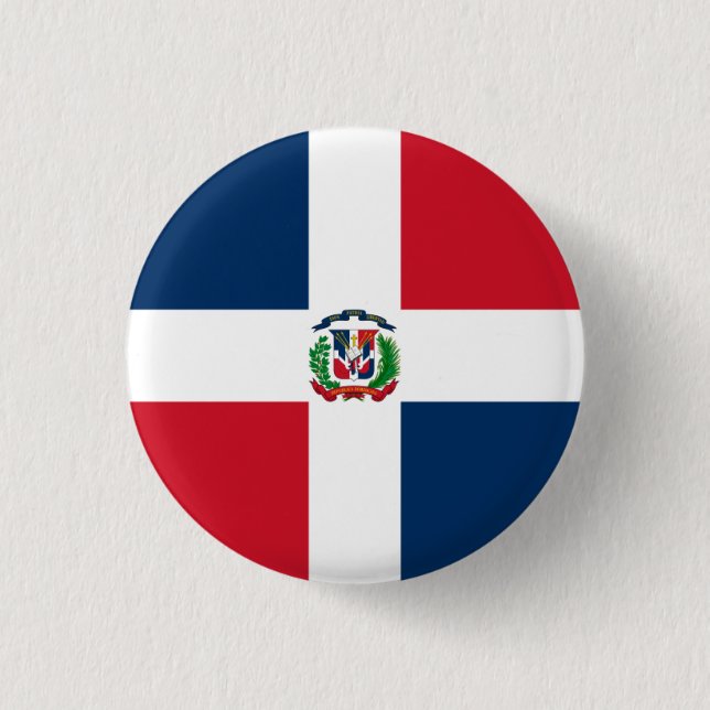 Dominican Flag, Flag of Dominican Republic 3 Cm Round Badge (Front)