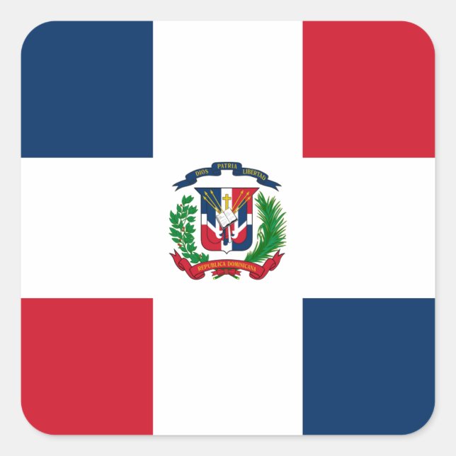 Dominican Flag Square Sticker (Front)