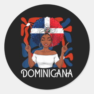 Dominican Girl Afro Latina Dominicana Republic RD Classic Round Sticker