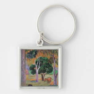 Dominican Landscape or Landscape with a Pig Key Ring