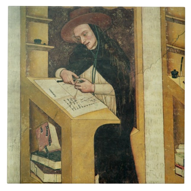 Dominican Monk at his Desk, from the Cycle of 'For Tile (Front)