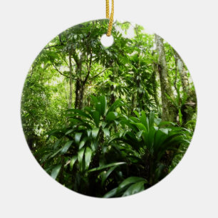 Dominican Rain Forest I Tropical Green Nature Ceramic Tree Decoration