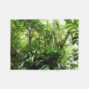 Dominican Rain Forest I Tropical Green Nature Fleece Blanket