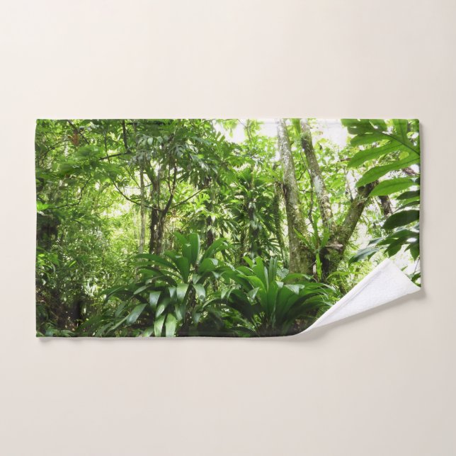 Dominican Rain Forest I Tropical Green Nature Hand Towel (Hand Towel)