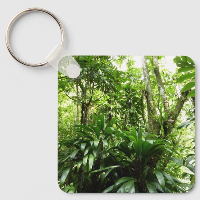 Dominican Rain Forest I Tropical Green Nature Key Ring (Front)