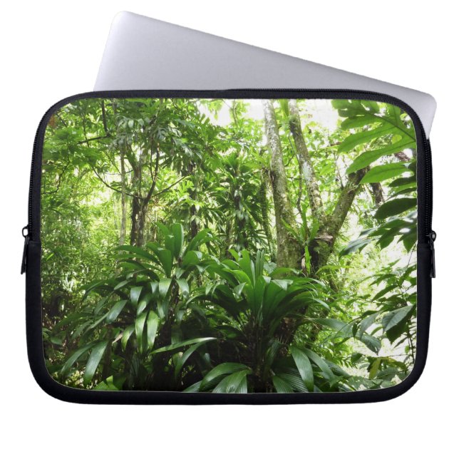 Dominican Rain Forest I Tropical Green Nature Laptop Sleeve (Front)