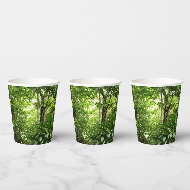 Dominican Rain Forest I Tropical Green Nature Paper Cups (Multi)