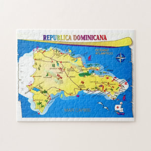 Dominican Republic 11x14 Map  Jigsaw Puzzle