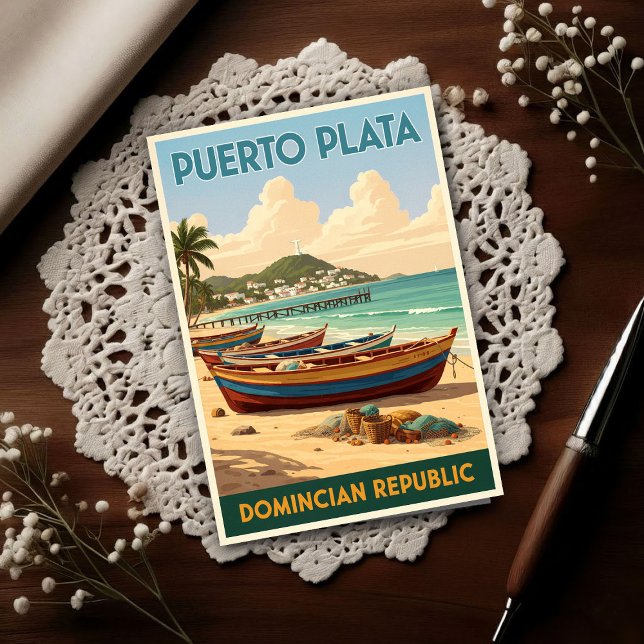 Dominican Republic: 1960s Travel Poster Collection Postcard (Creator Uploaded)