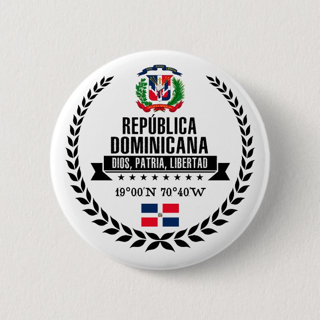 Dominican Republic 6 Cm Round Badge (Front)