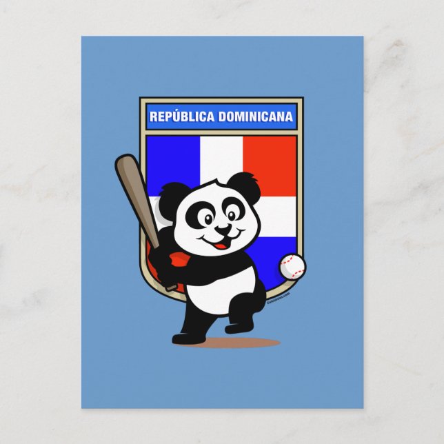 Dominican Republic Baseball Panda Postcard (Front)