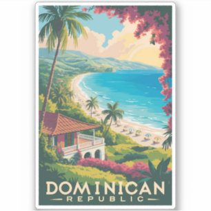 Dominican Republic Beach Illustration Travel Art