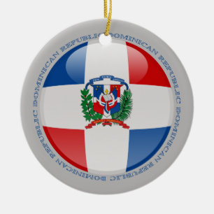 Dominican Republic Bubble Flag Ceramic Ornament