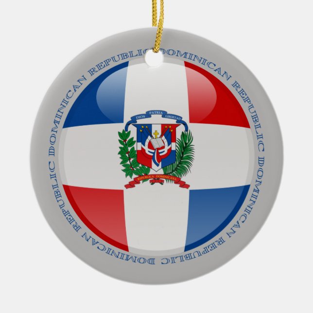 Dominican Republic Bubble Flag Ceramic Ornament (Front)