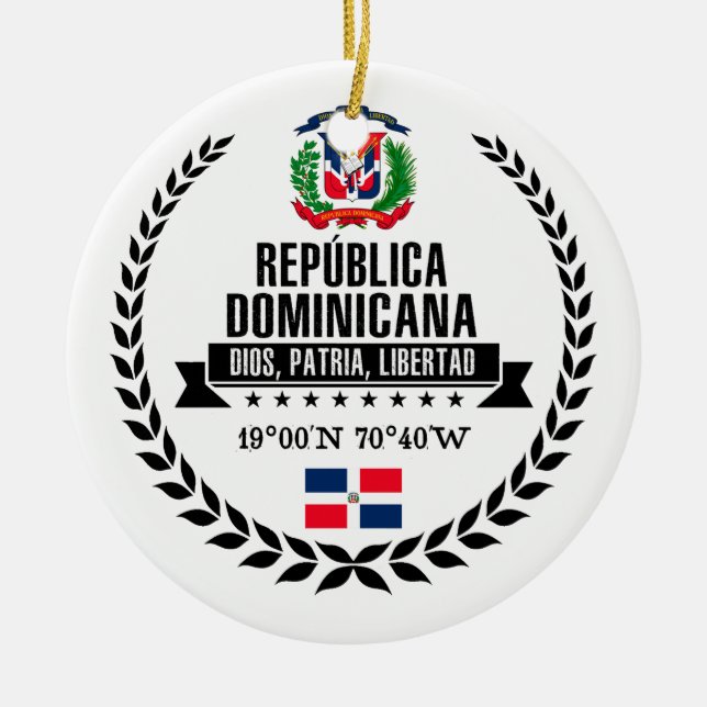 Dominican Republic Ceramic Ornament (Front)